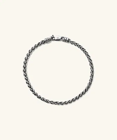 Mejuri 3.3mm Wheat Chain Bracelet Oxidized Silver In Metallic