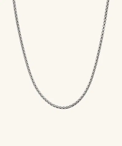 Mejuri 3.7mm Round Box Chain Necklace Silver In Metallic