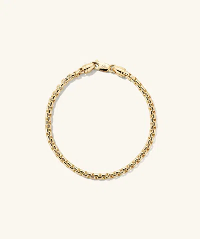 Mejuri 3mm Round Box Chain Bracelet In Yellow