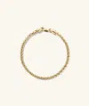 Mejuri 3mm Round Box Chain Bracelet In Yellow