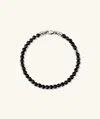 Mejuri 4mm Gemstone Beaded Bracelet In Black