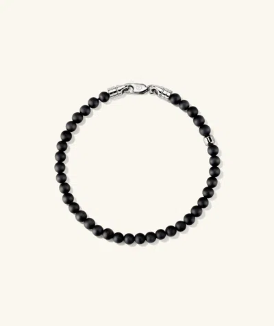 Mejuri 4mm Gemstone Beaded Bracelet In Black
