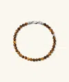 Mejuri 4mm Gemstone Beaded Bracelet In Brown