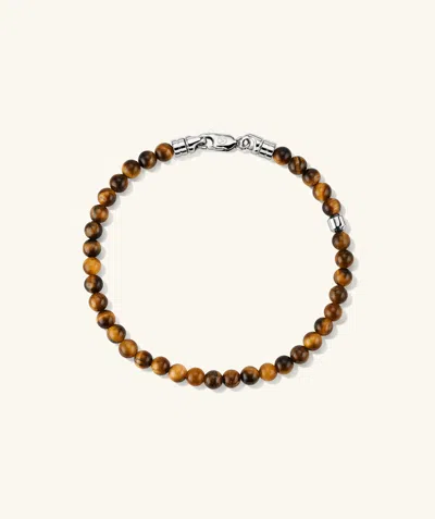 Mejuri 4mm Gemstone Beaded Bracelet In Brown