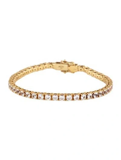 Pre-owned Mejuri 5.50ctw Synthetic Sapphire Tennis Bracelet, 6.25" In Multicolor
