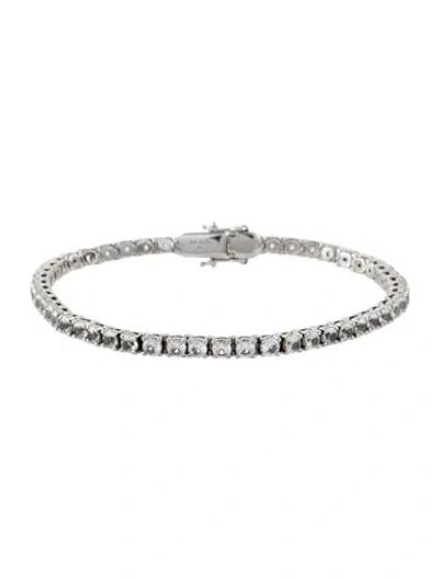Pre-owned Mejuri 5.96ctw. Synthetic Sapphire Tennis Bracelet In Multicolor