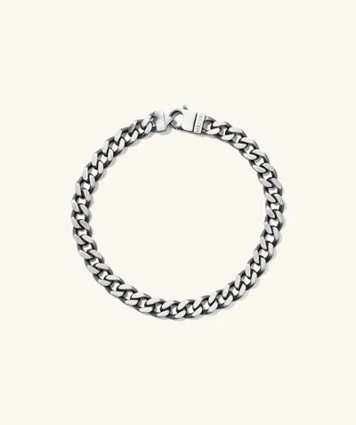 Mejuri 5mm Curb Chain Bracelet In Grey