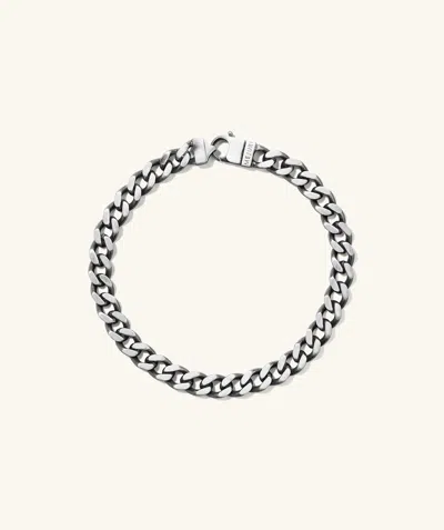 Mejuri 5mm Curb Chain Bracelet In Grey