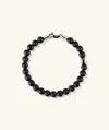 Mejuri 6mm Gemstone Beaded Bracelet In Black