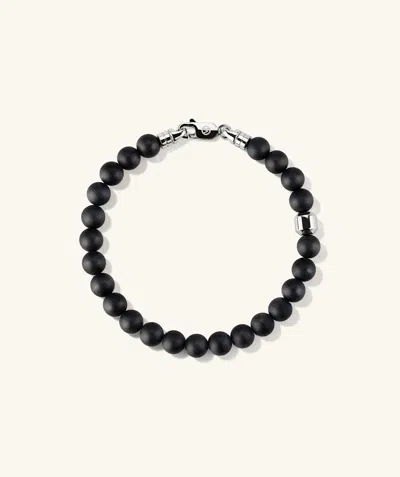 Mejuri 6mm Gemstone Beaded Bracelet In Black