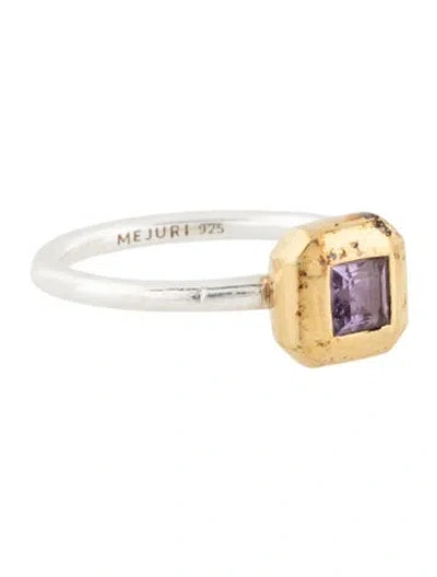 Pre-owned Mejuri Amethyst Cocktail Ring In Multicolor