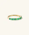 Mejuri Baguette Emerald Half Eternity Band In Green