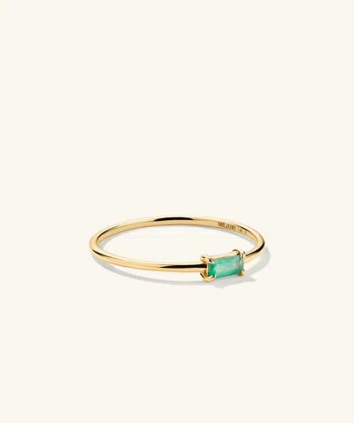 Mejuri Baguette Emerald Stacker Ring In Gold