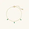 Mejuri Baguette Gemstone Bracelet In Green