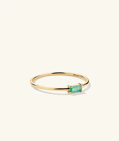 Mejuri Baguette Stacker Ring In Green