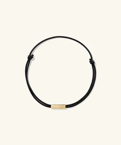 Mejuri Bar Cord Bracelet Black In Yellow