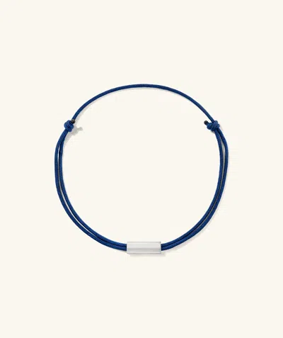 Mejuri Bar Cord Bracelet Blue Silver