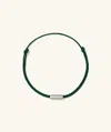 Mejuri Bar Cord Bracelet Green Silver In Silver