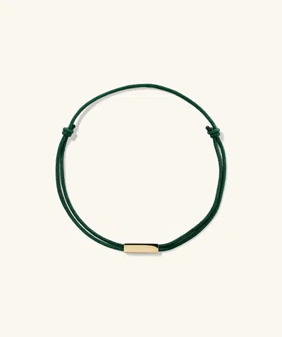 Mejuri Bar Cord Bracelet Green In Gold