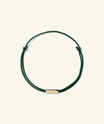Mejuri Bar Cord Bracelet Green In Yellow