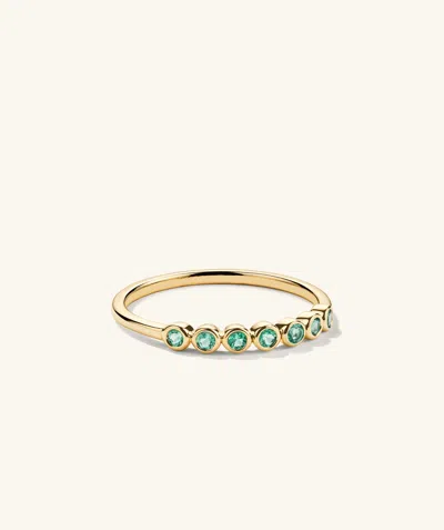 Mejuri Bezel Emerald Half Eternity Band In Green