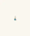 Mejuri Birthstone Charm Blue Topaz In Yellow