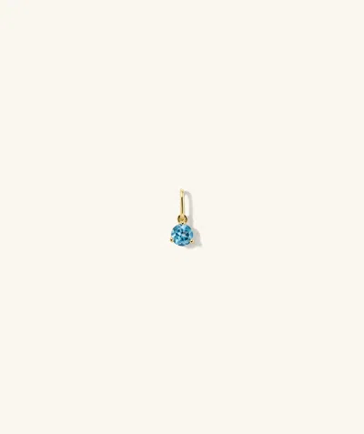 Mejuri Birthstone Charm Blue Topaz In Yellow