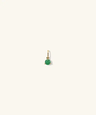 Mejuri Birthstone Charm Emerald In Yellow