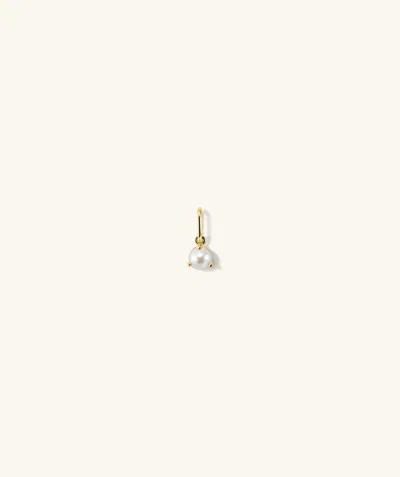 Mejuri Birthstone Charm Pearl In Yellow