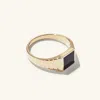 Mejuri Black Onyx Square Signet Ring In Black