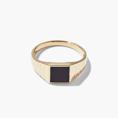 Mejuri Black Onyx Square Signet Ring In Gold