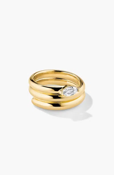 Mejuri Boa Gemstone Coil Ring In White Topaz