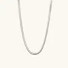 Mejuri Bold Herringbone Chain Necklace In White
