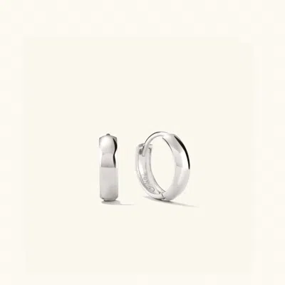 Mejuri Bold Huggie Hoops White Gold In Silver