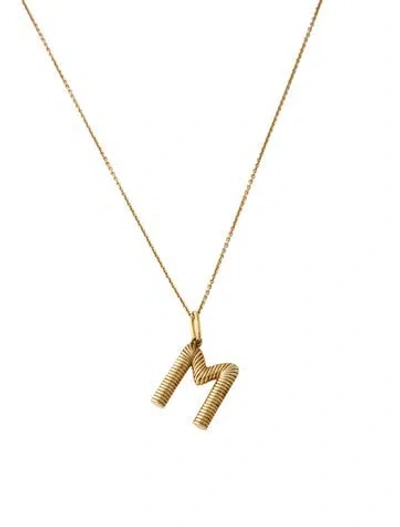 Pre-owned Mejuri Bold Letter 'm' Pendant Necklace, 22" In Multi