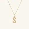 Mejuri Bold Letter Pendant Necklace In Yellow