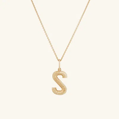 Mejuri Bold Letter Pendant Necklace In Yellow