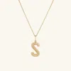 Mejuri Bold Letter Pendant Necklace In Yellow