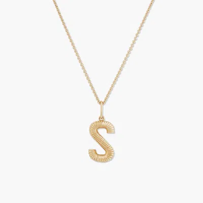Mejuri Bold Letter Pendant Necklace In Yellow
