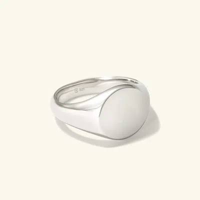 Mejuri Bold Round Signet Ring In White