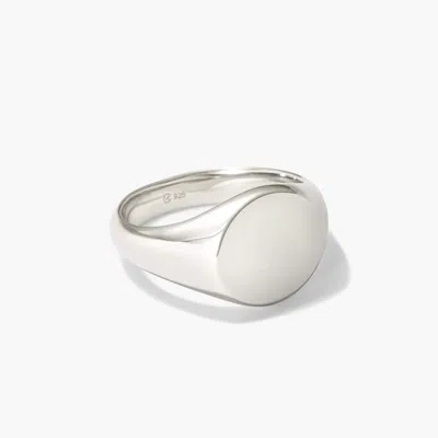 Mejuri Bold Round Signet Ring In White