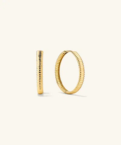 Mejuri Bold Texture Large Hoops Salmon Gold In Yellow