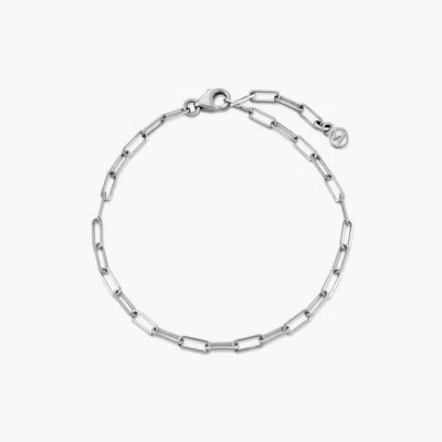 Mejuri Boyfriend Bold Bracelet White Gold In Silver