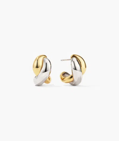 Mejuri Brioche Mixed Metal Hoops In Gold