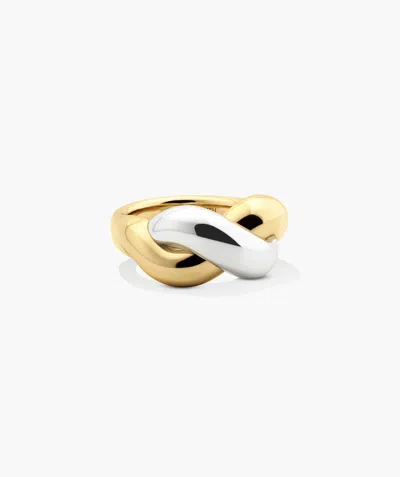 Mejuri Brioche Mixed Metal Ring In Gold