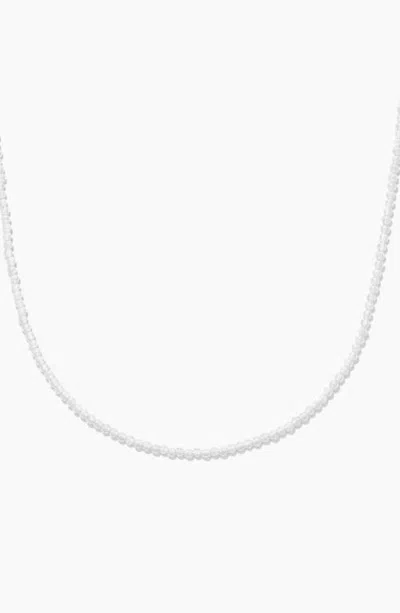 Mejuri Carmen Birthstone Beaded Necklace In Mother Of Pearl