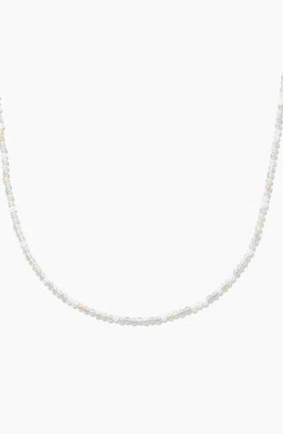 Mejuri Carmen Birthstone Beaded Necklace In Rutilated Quartz