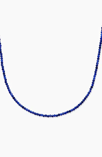 Mejuri Carmen Birthstone Beaded Necklace In Sodalite