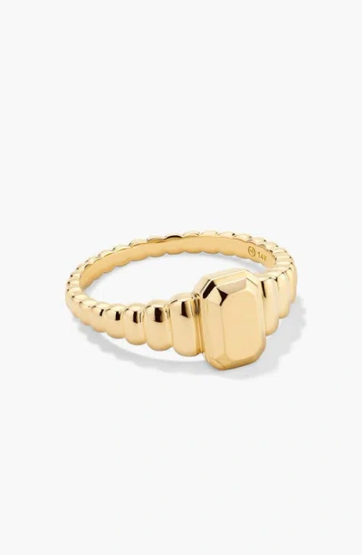 Mejuri Charlotte Step Cut Signet Ring In 14k Yellow Gold