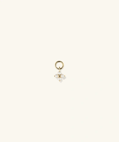 Mejuri Cluster Pearl Hoop Charm In Yellow